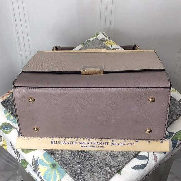 DUNE LONDON Taupe Gold Footed Bottom Hand Tote Bag - Picture 5 of 9